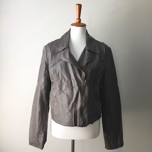 Ann Taylor Faux Leather Vegan Leather Moto Jacket